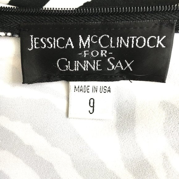 Jessica McClintock for Gunne Sax Y2K Zebra Print Strapless Prom Dress Size 9 - Picture 8 of 10